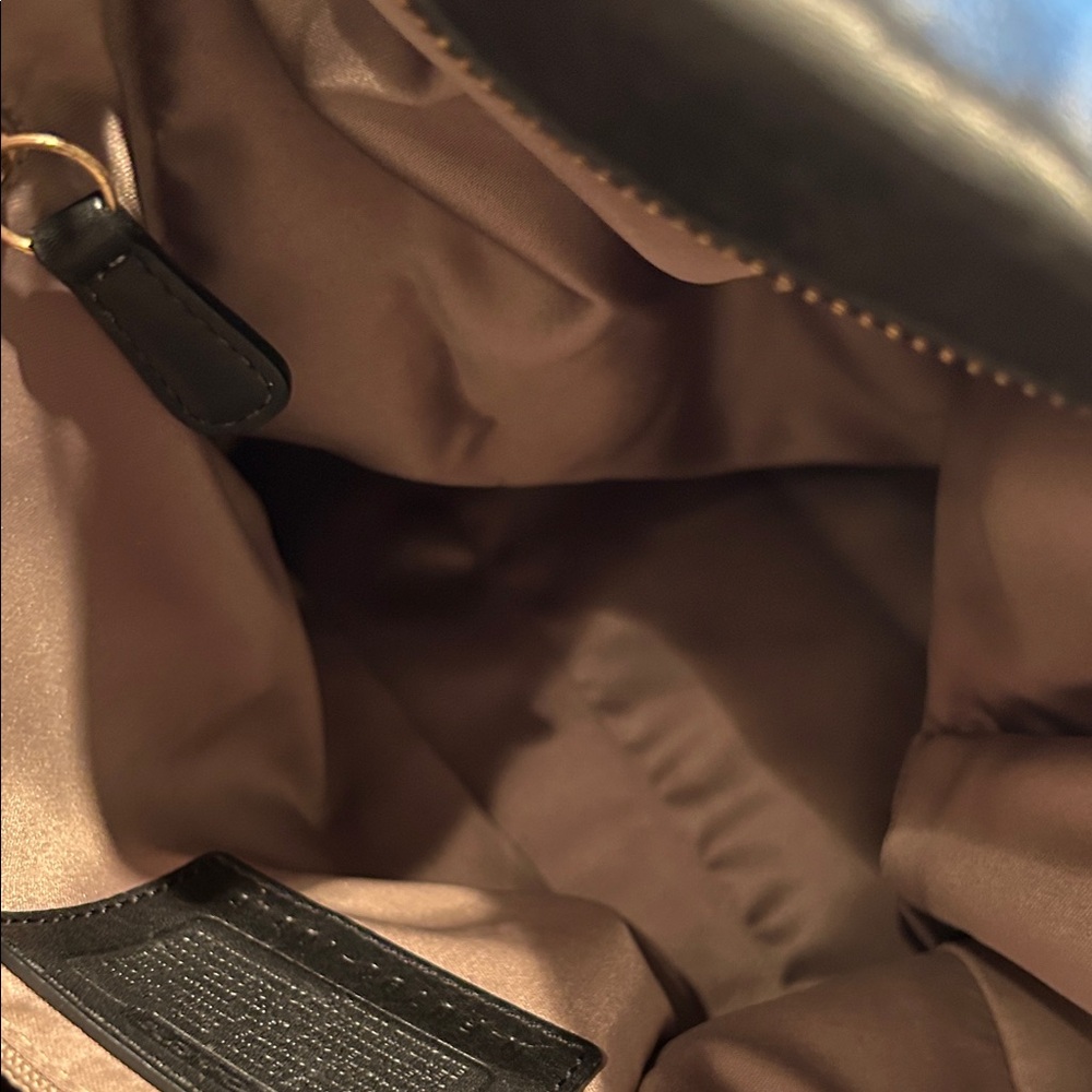 Coach Black Leather Tote with Gold Accents - Picture 8 of 8